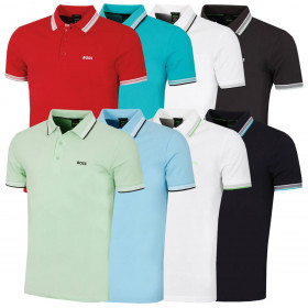 Hugo Boss 2024 Paddy Stripe Cotton Fabric Regular Fit Mens Polo Shirt