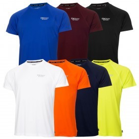 DKNY Marathon Lightweight Breathable Raglan Crew Neck Wicking Mens T-Shirt