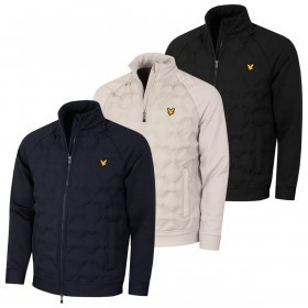 Lyle & Scott 2023 Check Quilt Back Fleece Side Pockets Eagle Logo Mens Jacket