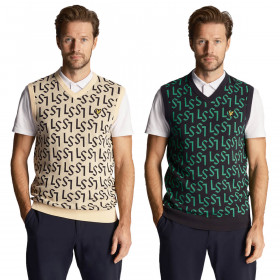 Lyle & Scott 2024 Monogram Knitted Tank Top Jacquard Fabric Mens Vest