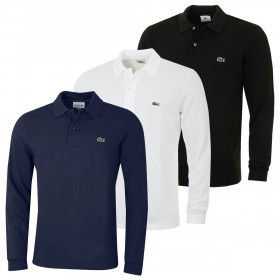 Lacoste Classic Cotton Long Sleeve L1312 Soft Ribbed Mens Polo Shirt