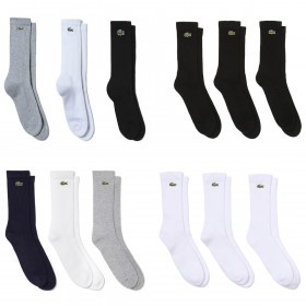 Lacoste 2023 Sport High-Cut Ribbed Stretch Cotton 3 Pack Unisex Socks