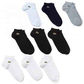 Lacoste Sport Low-Cut Ribbed Stretch Cotton Jersey 3 Pack Unisex Socks