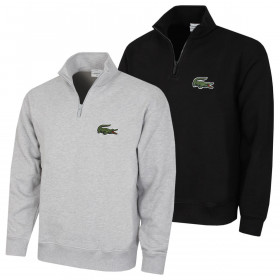 Lacoste 2024 Oversize Fit Crocodile Logo Quarter Zip Mens Sweater