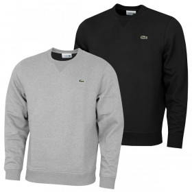 Lacoste Sport Soft Cotton Blend Ribbed Collar Fleece Mens Sweater