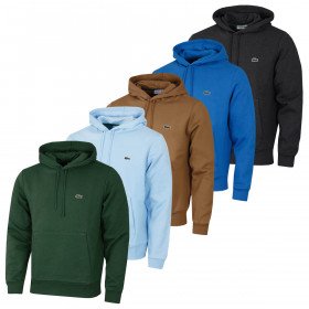 Lacoste Recycled Brushed Fleece Cotton Jersey Lined Hood Mens Hoody
