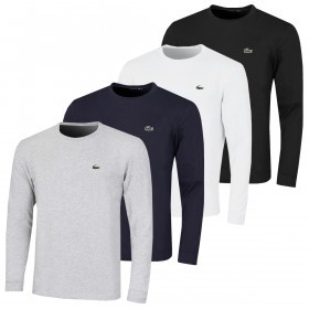 Lacoste TH0123 Technical Jersey Ribbed Collar Long Sleeve Mens T-Shirt