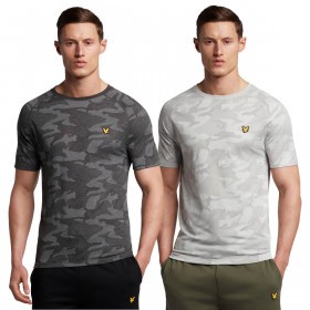 Lyle & Scott 2023 Jacquard Camouflage Print Logo Short Sleeve Mens T-Shirt